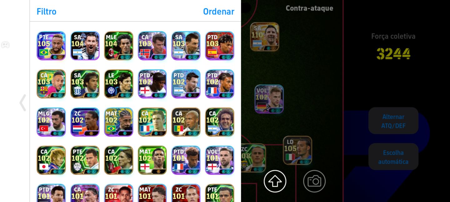 Conta efootball 3244, melhor do momento.