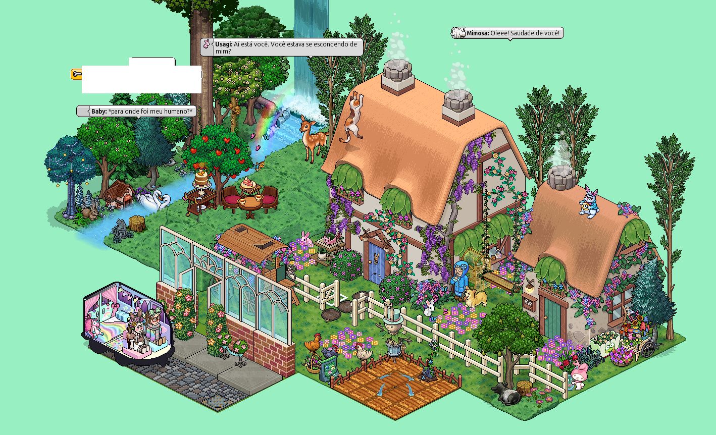 Conta HABBO feminina 2007 - vários visuais&mobis raros, quartos prontos,emblemas
