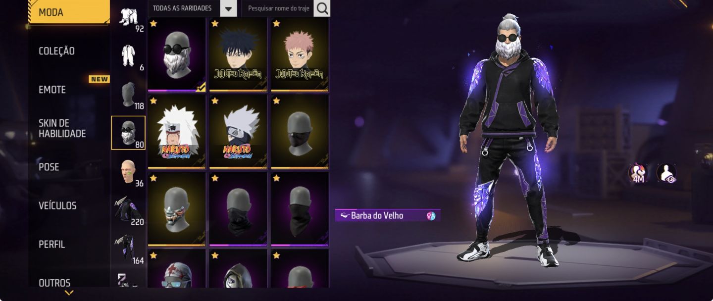 DUAS CALÇAS ANGELICAL+BARBA DO VELHO+ARMA EVOLUTIVA+PLANADOR AURA+SKIN DE ANIME