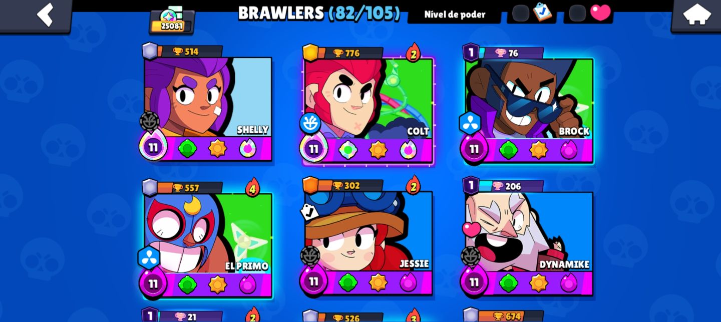 CONTA DE BRAWL STARS 25K DE TROFÉUS 82 BRAWLERS