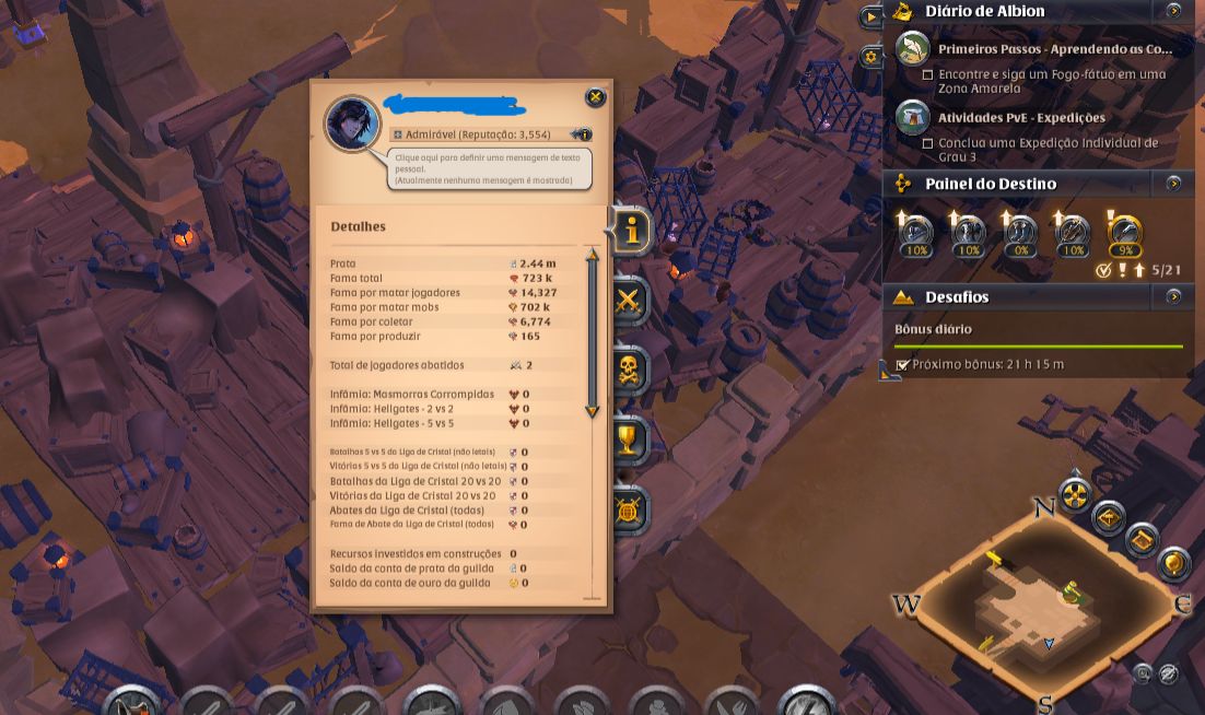 CONTA ALBION ONLINE SPEC EM ARCO E COLETA DE PELEGO T4, MINERIO T4 E FIBRA T4