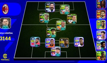 Conta efootbal com messi 104 e + de 3144 de força e +200 jogadores