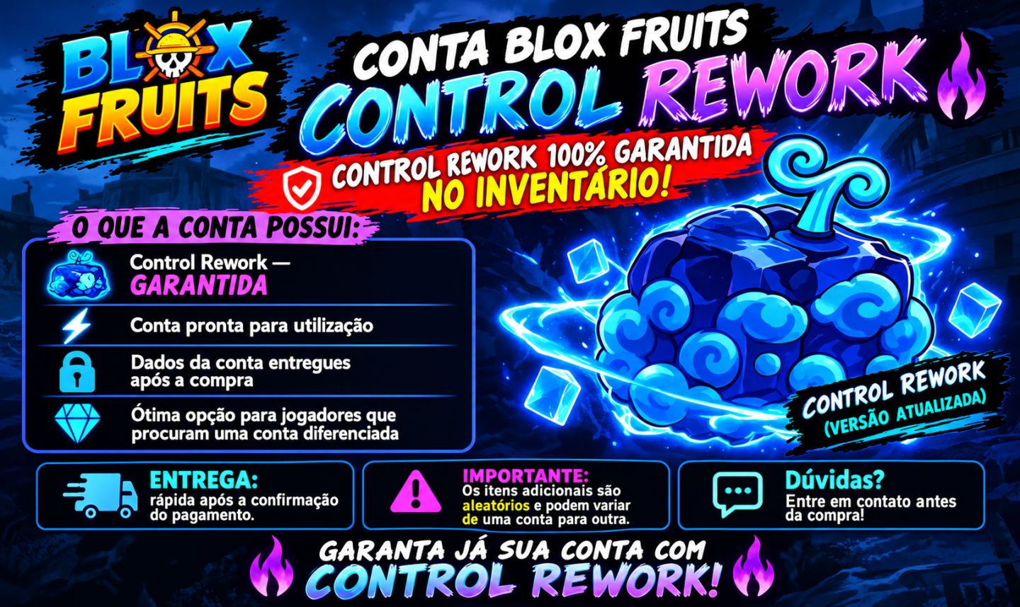 Conta com CONTROL REWORK no inventario, 100% GARANTIDO !