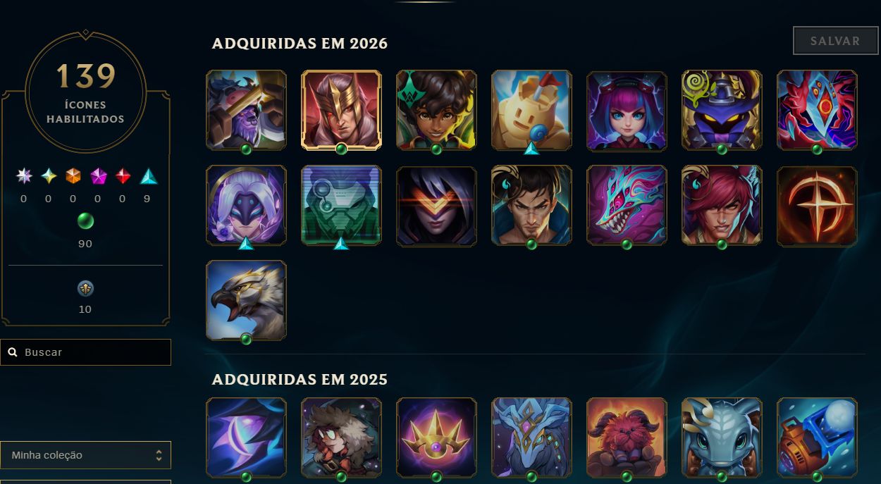 Venda de conta league of legends 22 skins