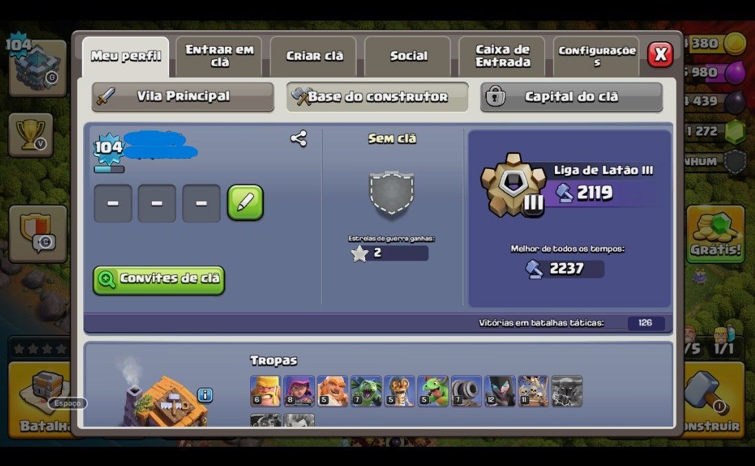 CONTA CLASH OF CLANS CV 13