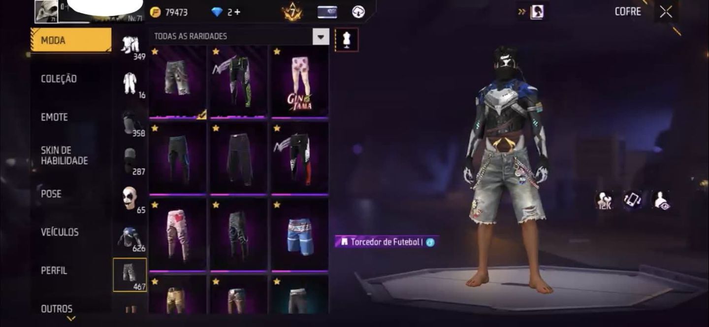 CONTA FREE FIRE PRIME 7 | 467 CALÇAS + 626 SKINS | MUITO COMPLETA