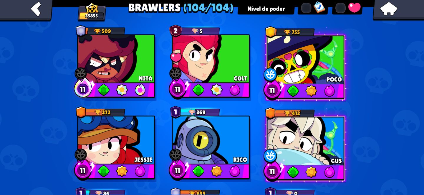 Conta rara 2019 Full brawler skins raras +35k de troféus