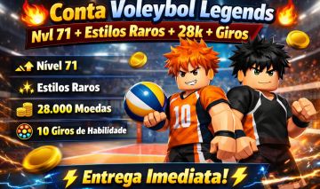 Conta volleyball Legends Nível 71 -TSH - Iogan - Feiko- Mikage- ENTREGA IMEDIATA