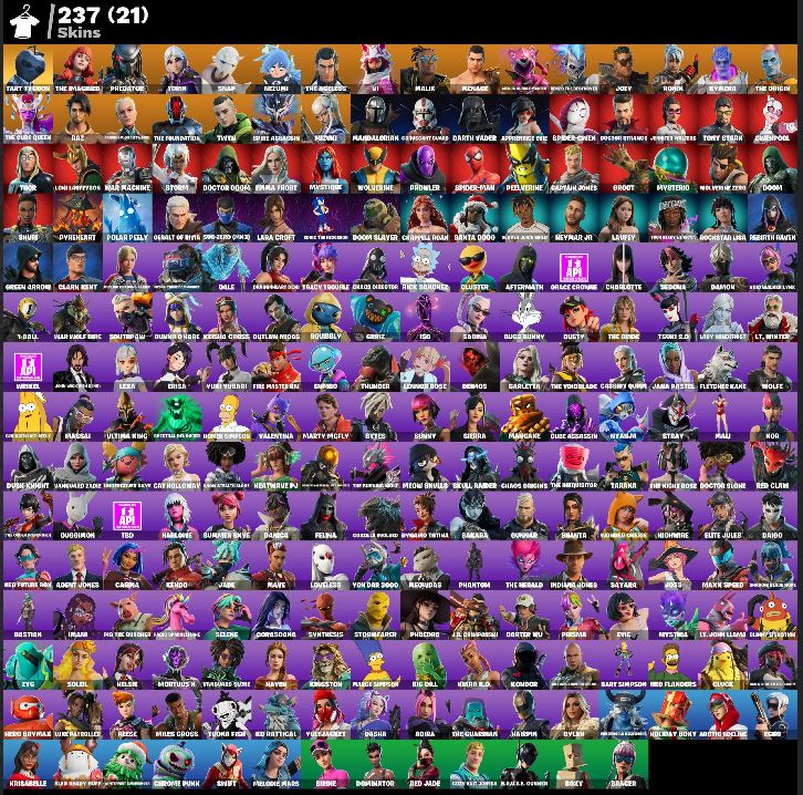 CONTA OG|237 SKINS|PASSE MARVEL|NEYMAR|LARA CROFT|EMOJIS ICONE E MT +