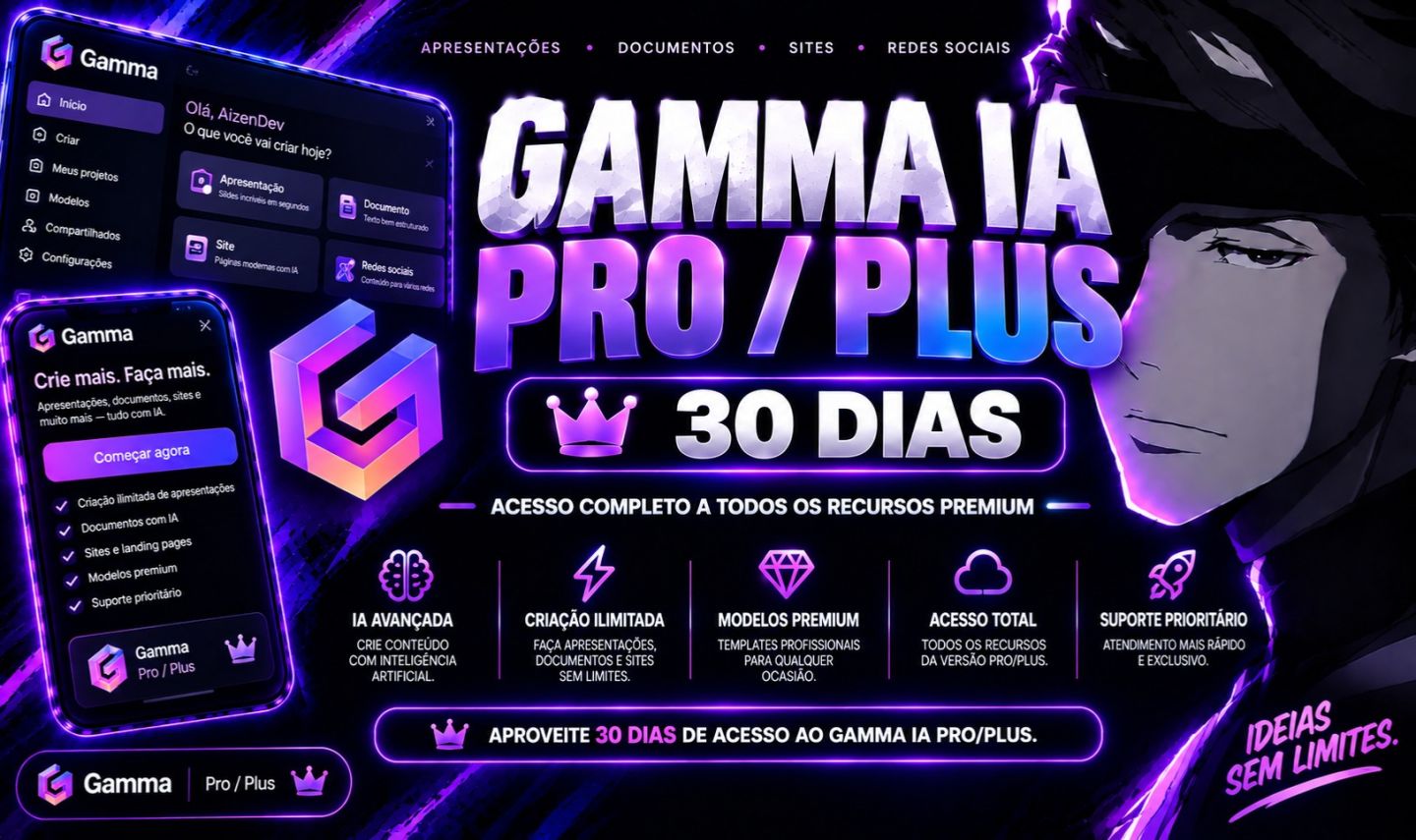 Gamma IA - Pro/Ultra - 30 Dias | Melhor Preço