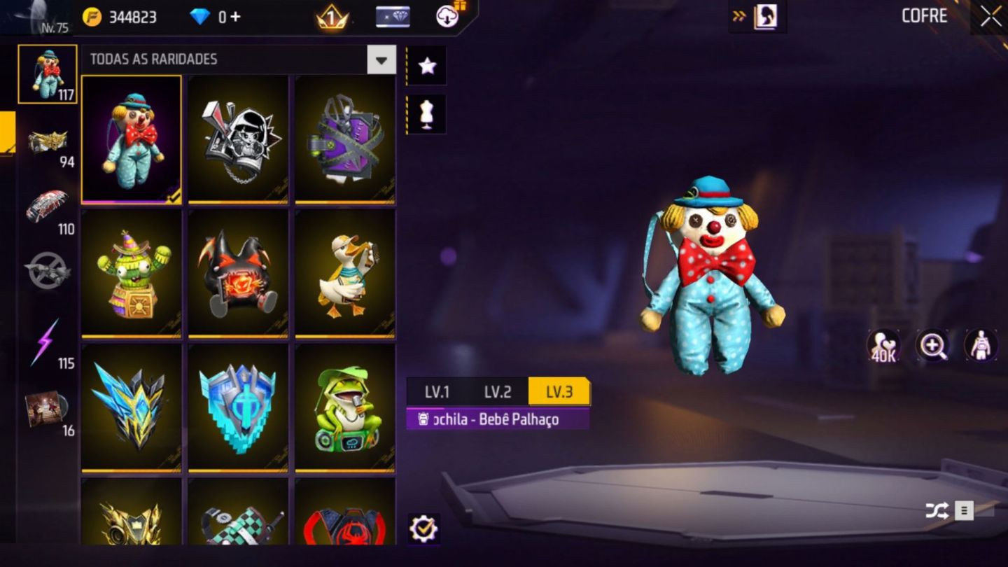 CONTA COM 2 ANGELICAIS, SOMBRA ROXA E AVENTUREIRO /FREE FIRE