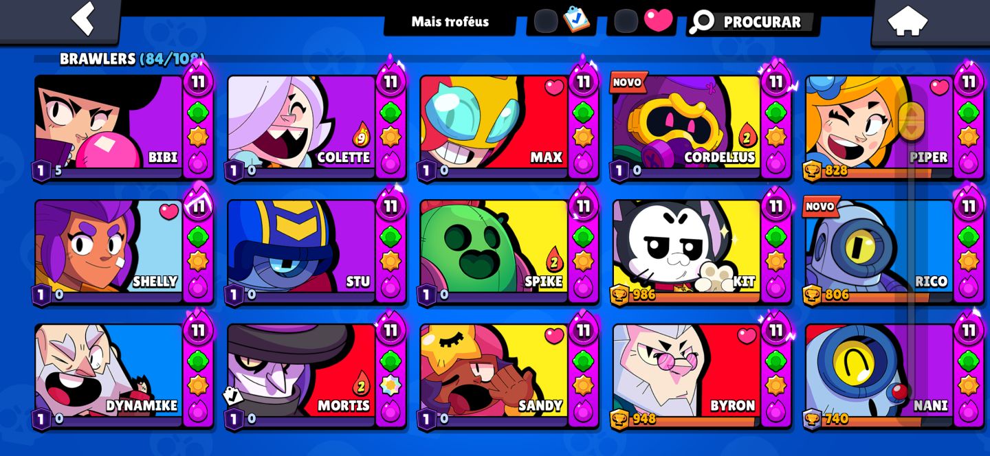 Conta de Brawl Stars 84 Brawlers