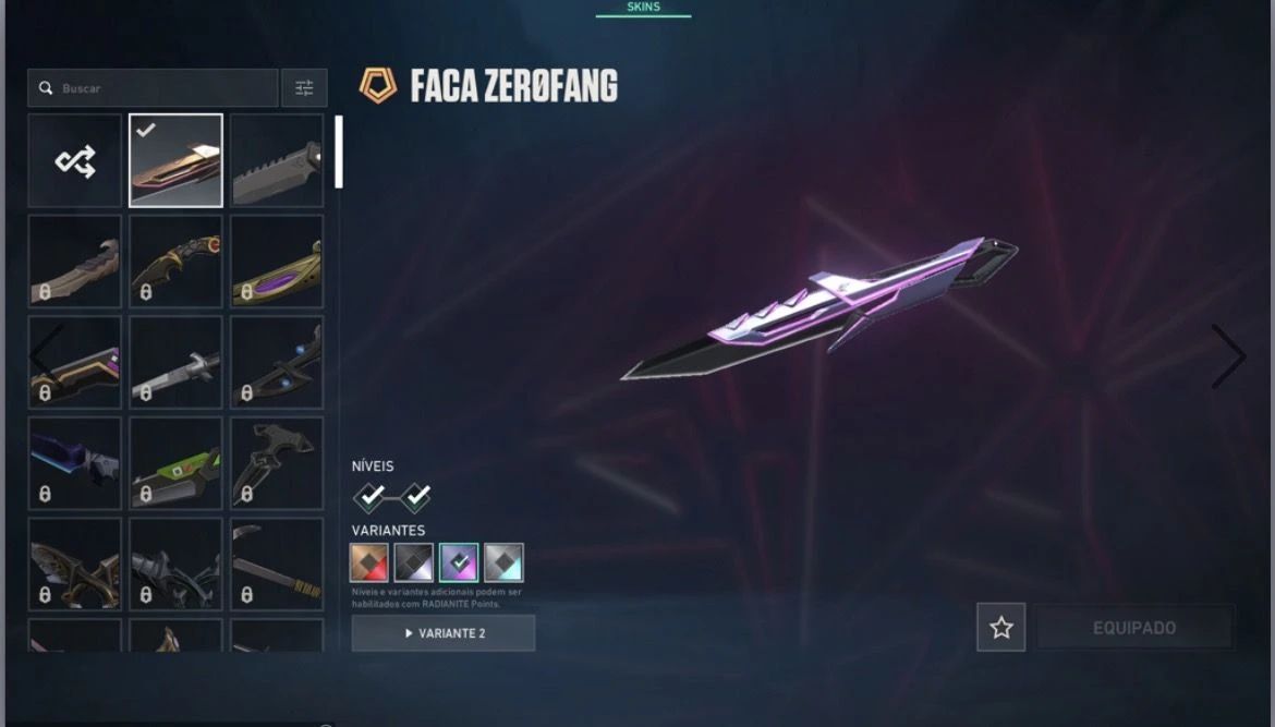 Conta Valorant Full Acesso com faca zerofang clean, além de skins de vandal e ph