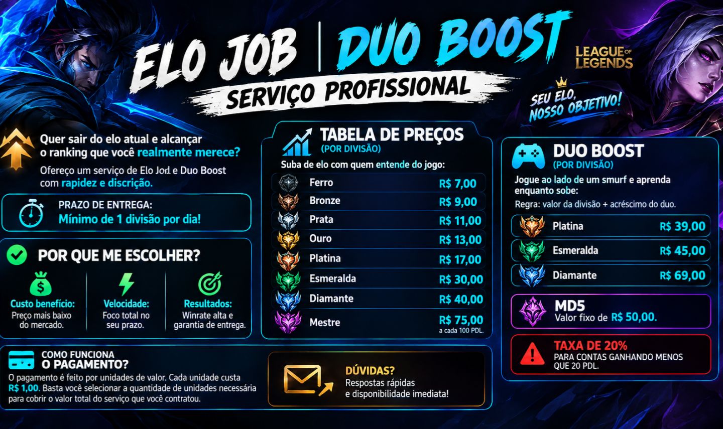 ELOJOB/DUO JOB | INICIO NA MESMA HORA