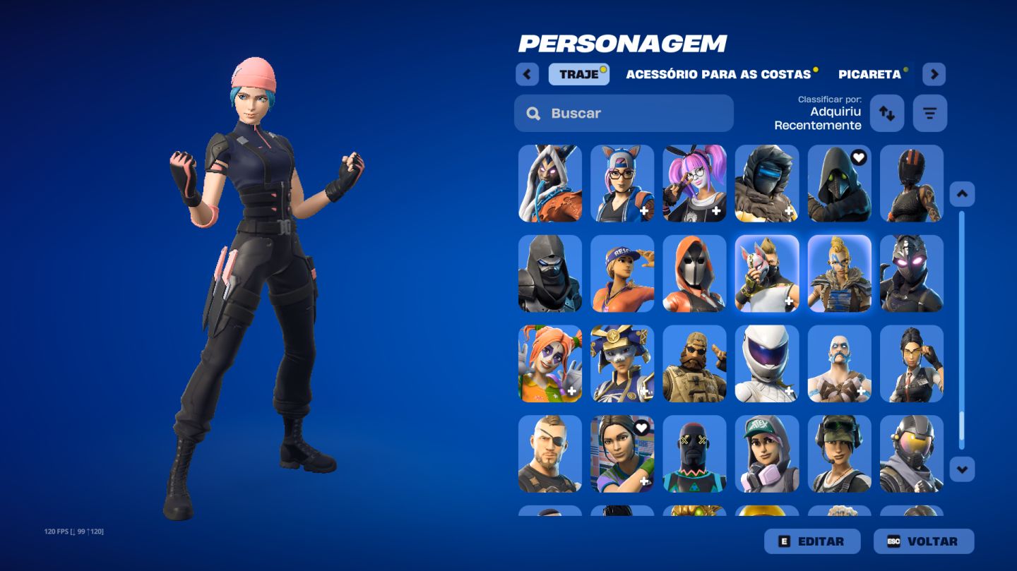 Conta com passes antigos e skins raras (Fortnite)