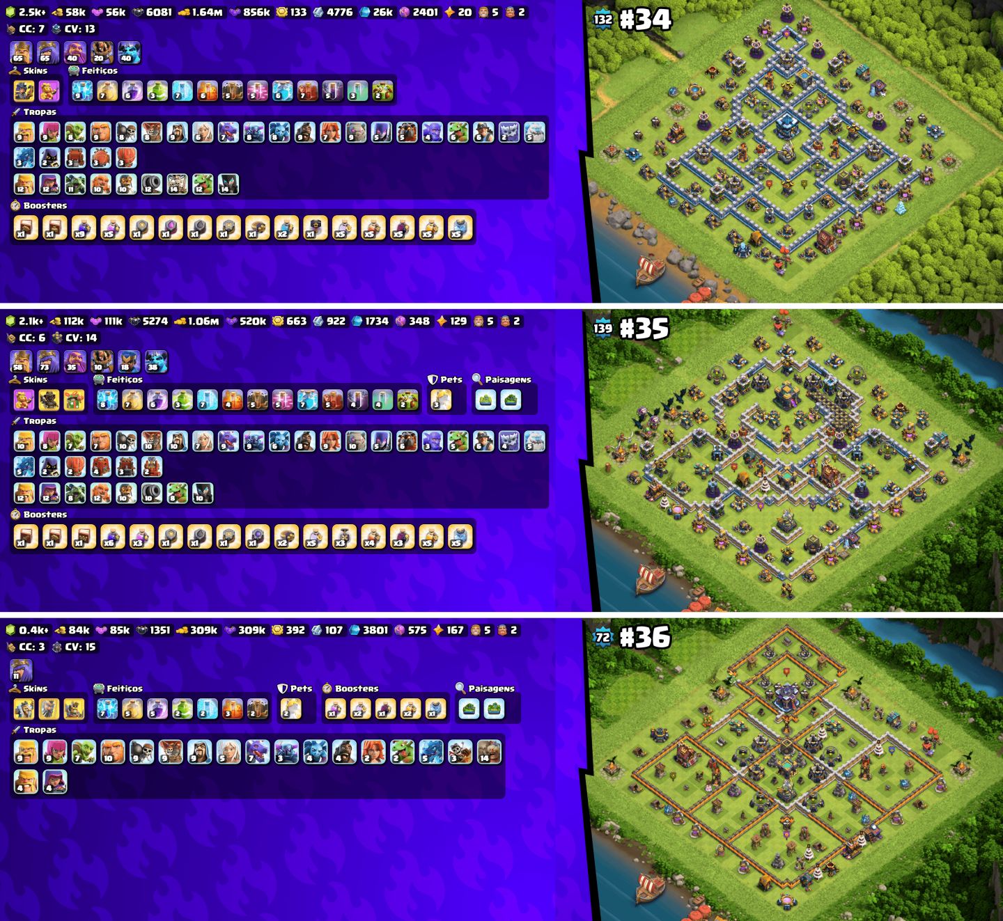 (NOVAS CONTAS) MAIS BARATO!! CONTAS COC CVs RUSHADAS & UPADAS!!!