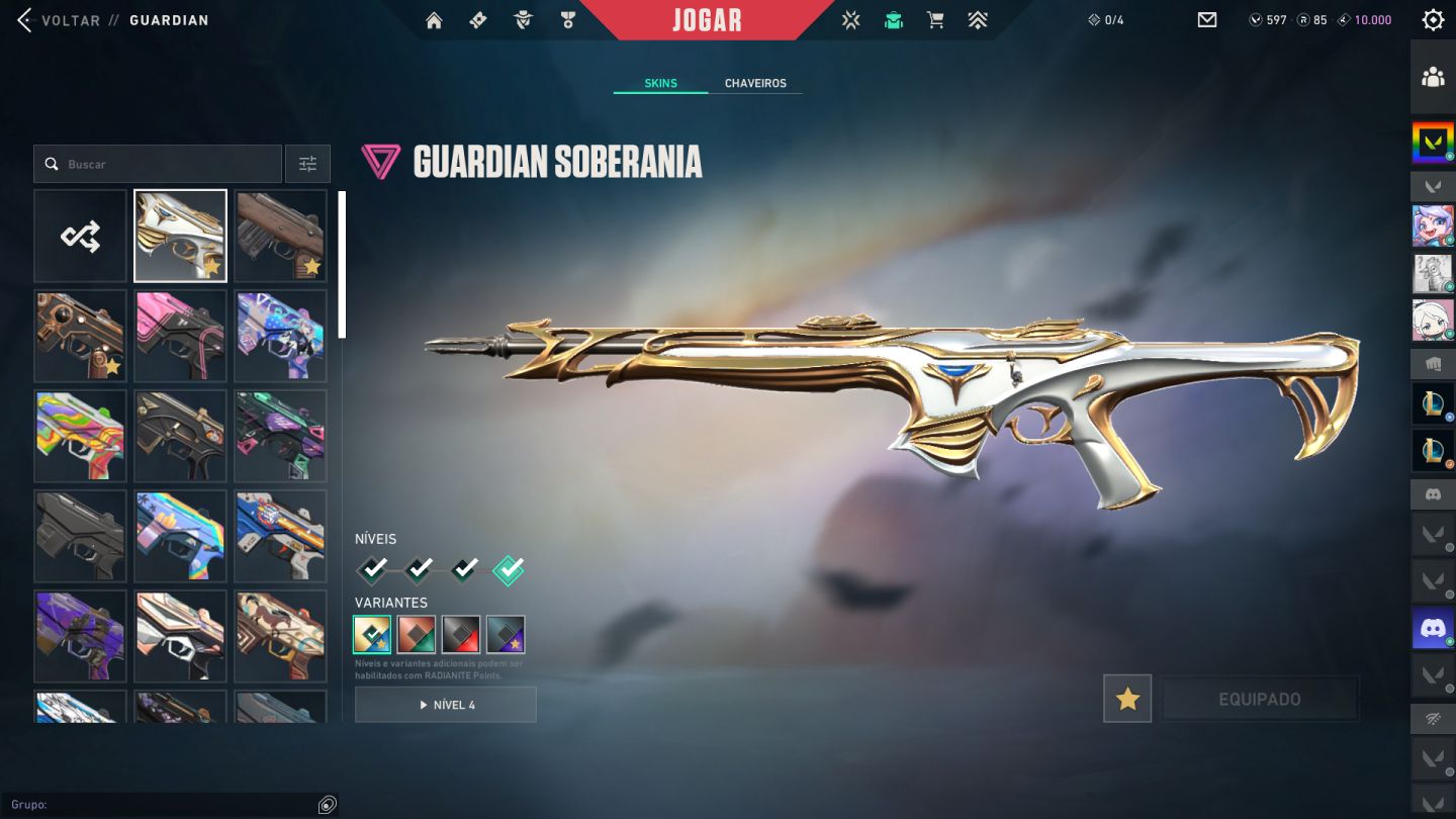 Conta de Valorant, skins de pacote e passe de batalha - 3.800 reais Gastos.