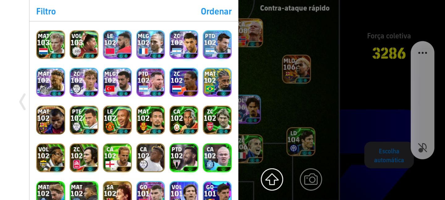 Conta da época do pes força do time 3286