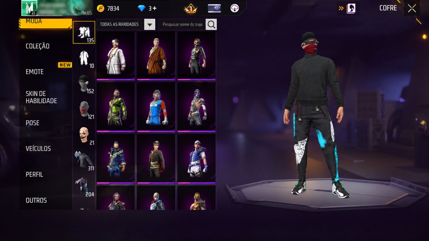 CONTA FREE FIRE INSANA! MUITAS SKINS, RARIDADES E COLEÇÃO BRABA!