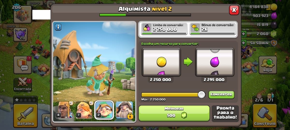 CV16 Quase Full|Defesas FULL|Skins Lendárias|Ferreiro Top|2060 Gemas|XP 206