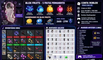 CONTA ROBLOX COM KORBLOX + 5 FRUTAS PERMANENTES + MM2!