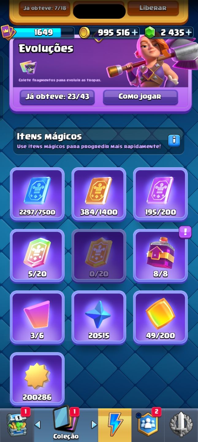 Conta Clash Royale deck full