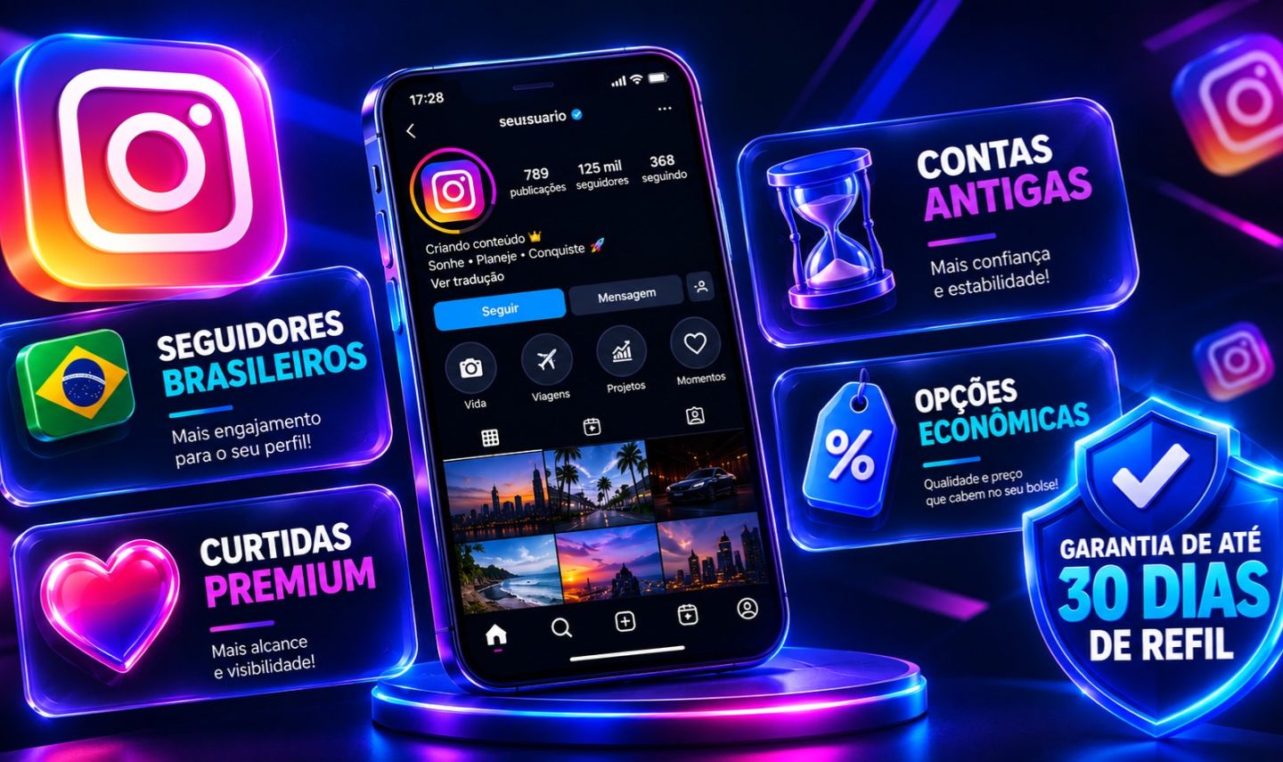 SEGUIDORES INSTAGRAM (BR/MUNDIAL) CURTIDAS PREMIUM - REFIL 30D