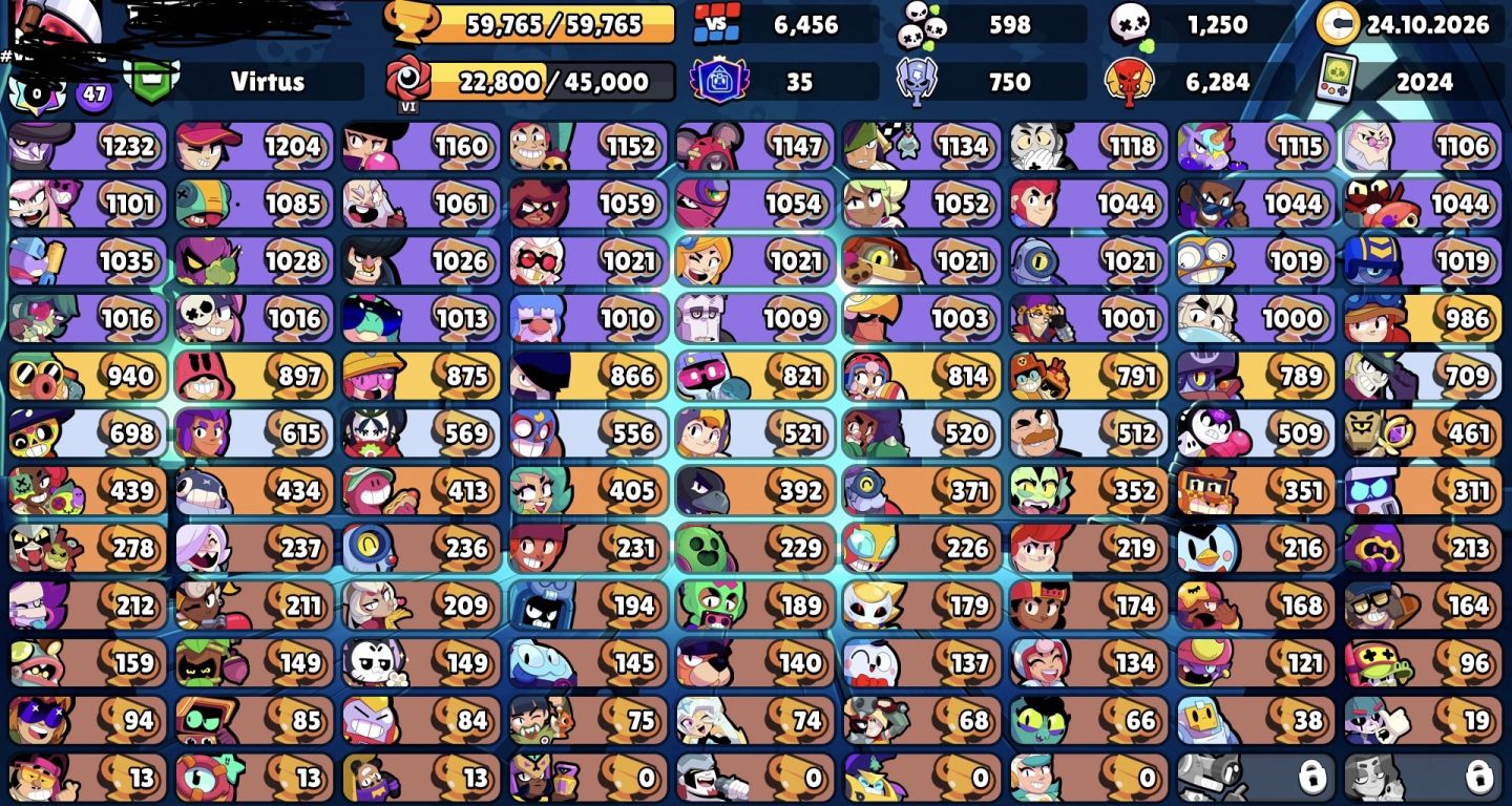 CONTA DE BRAWL STARS RECHEADA DE SKINS E MUITO UPADA!