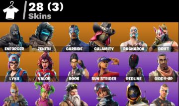 CONTA FORTNITE 28 SKINS ORANGE JUSTICE