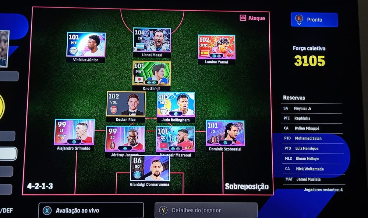 Conta Efootball Xbox/pc com Ono Shinji, Yamal, Tonali+tecnico Lampard