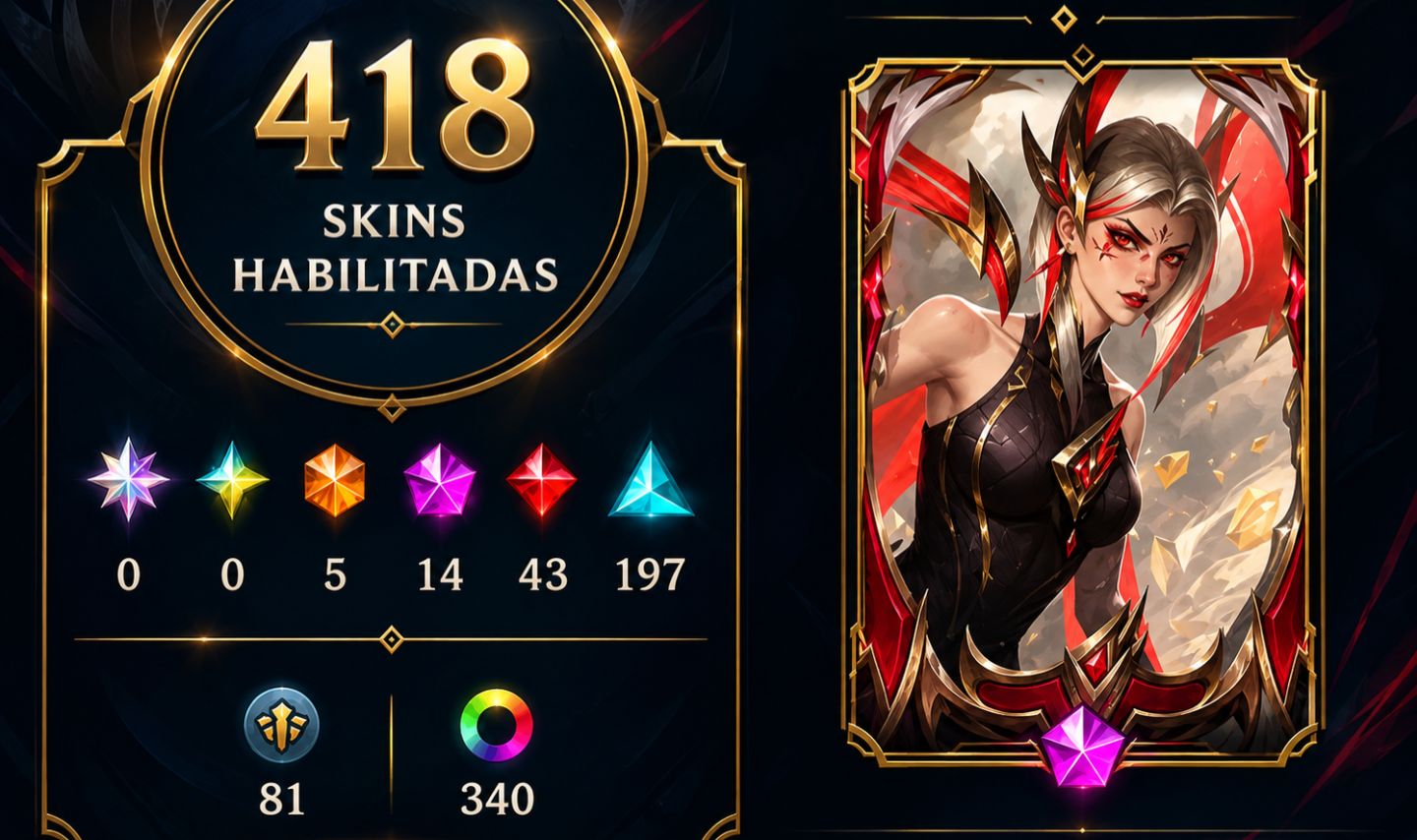 Conta LoL 418 Skins | Level 595 | Full Acesso | BR