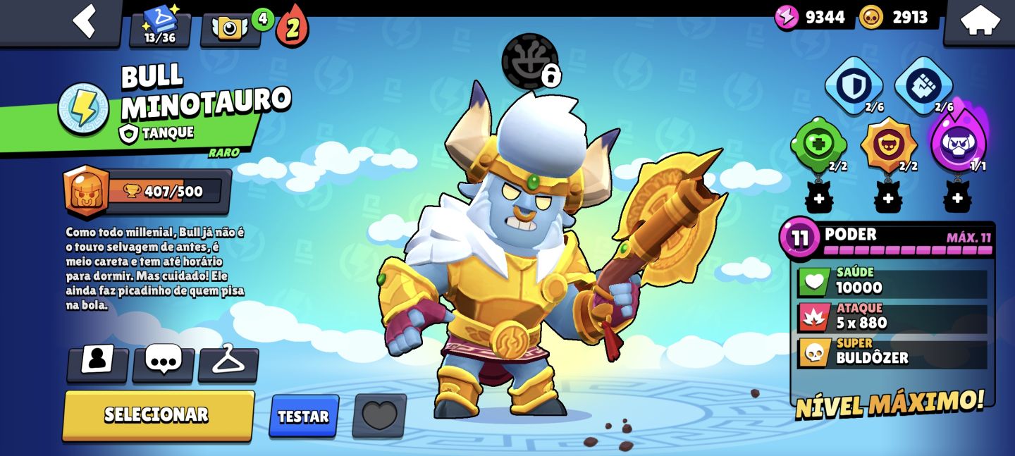 Conta Brawl Stars | 8.647 Troféus | 19 Brawlers | Várias Skins