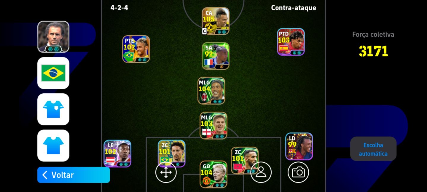 Conta de efotball boa com auba 105