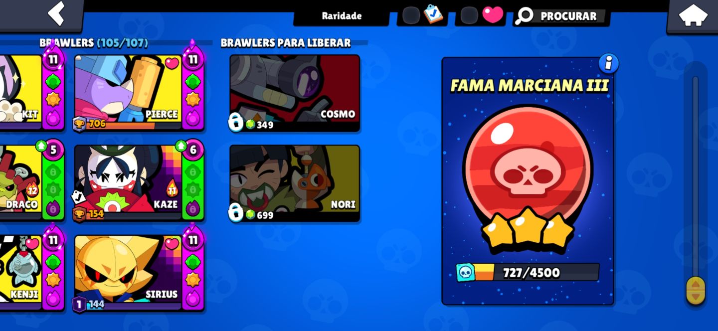 CONTA BRAWL STARS 52.243 TROFÉUS | 105/107 BRAWLERS