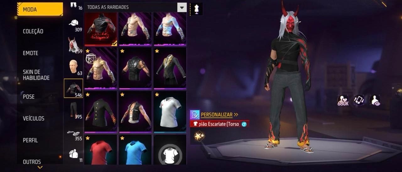 Minha conta de Free Fire gemada