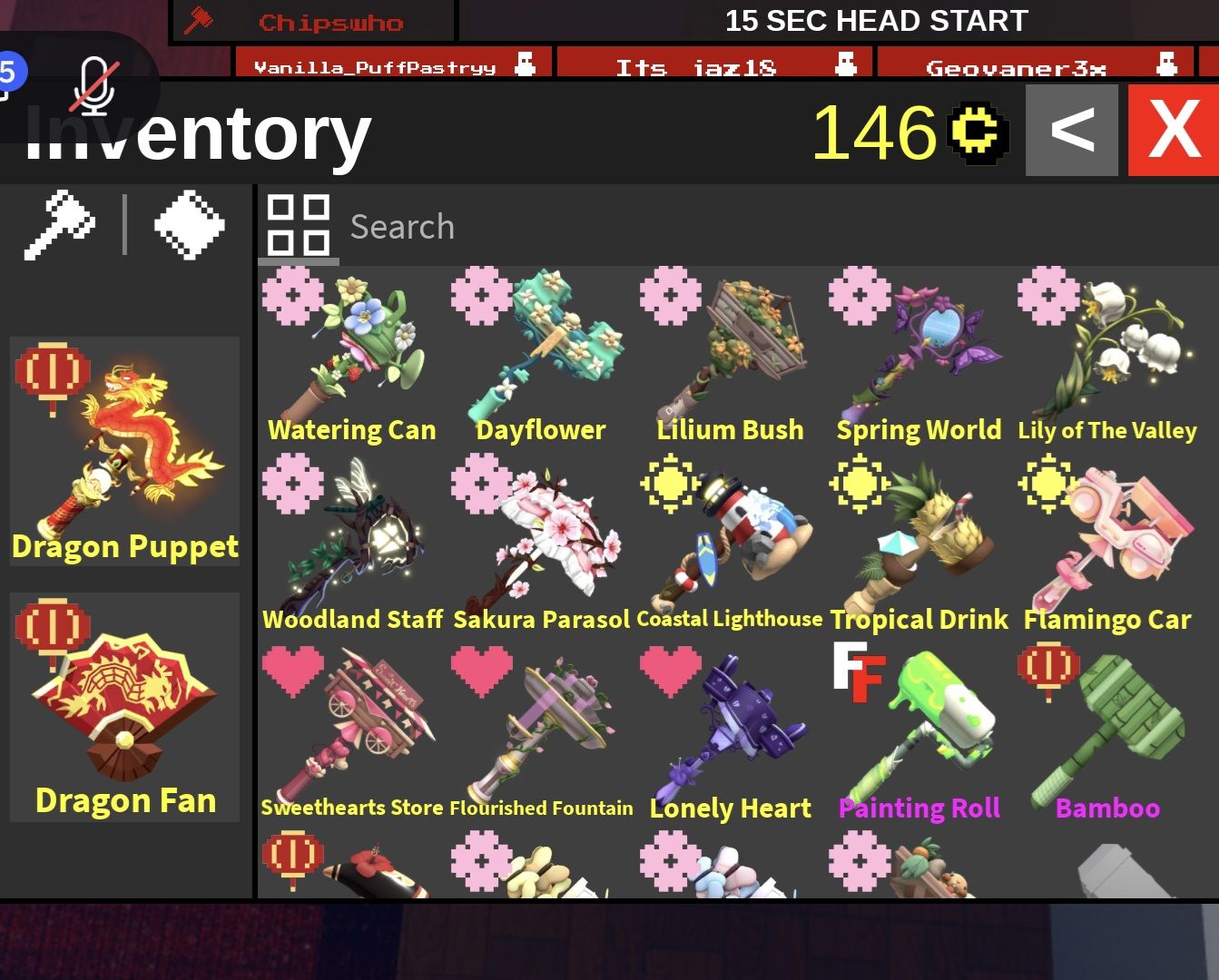 Itens de Flee the facility-Marretas-Gemas-Sets