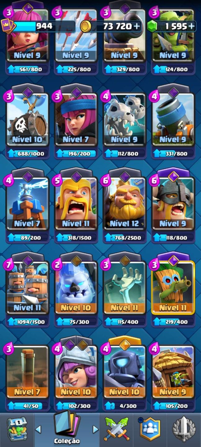 BRAWL STARS + CLASH ROYALE | 57 BRAWLERS | 90/123 CARTAS | 1595 GEMAS