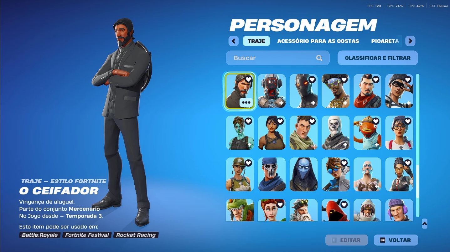 CONTA FORTNITE OG 106 SKINS | CAVALEIRO AZUL, CEIFADOR, OMEGA COMPLETA, MINTY
