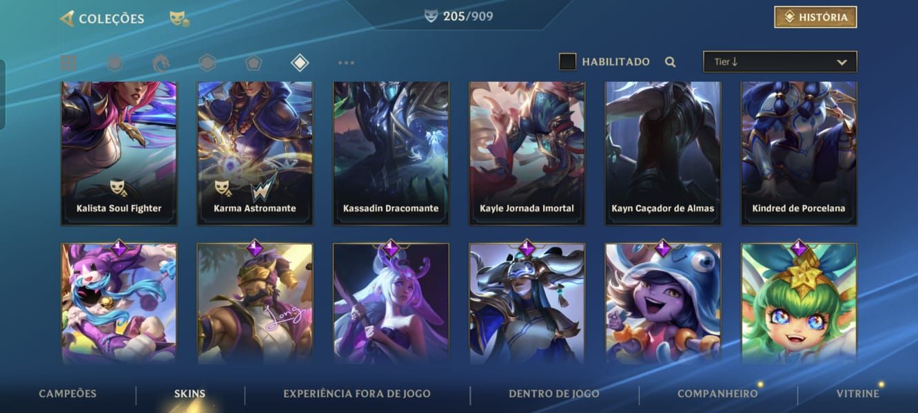 Conta wild rift com 205 skins com varias skins de gacha