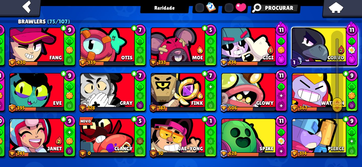 CONTA BRAWL STARS 25K TROFÉUS | 75 Brawlers