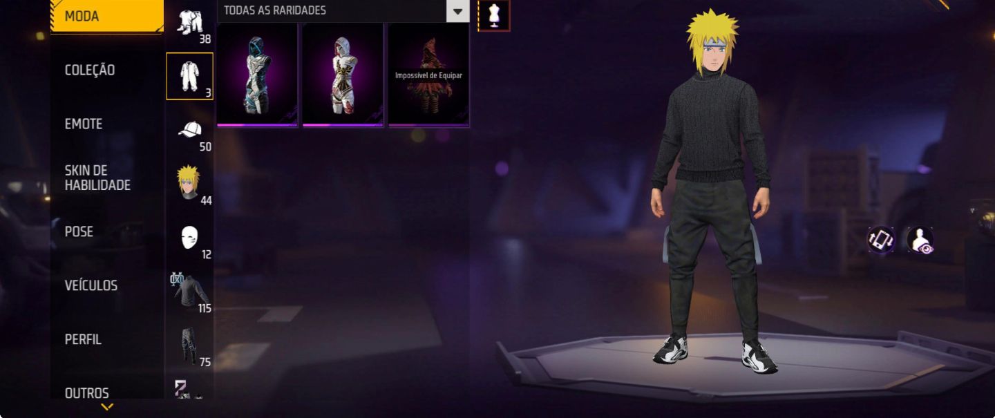 CONTA FF + 115 PEITAS + XM8 ATT 2VEL + GOLA ALTA PRETA + CALÇA JAZZ