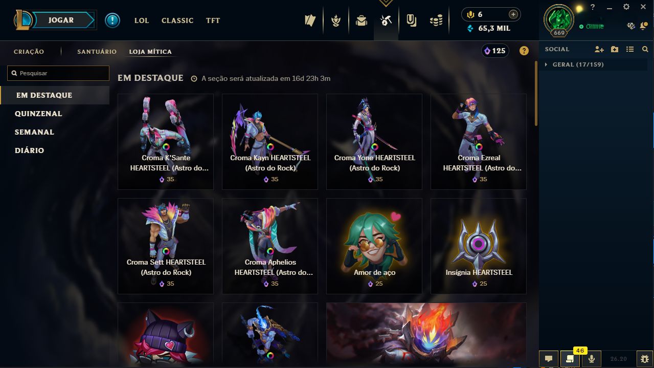 Conta de LoL com 353 SKINS + Conta de Valorant com skins e LvL 118.