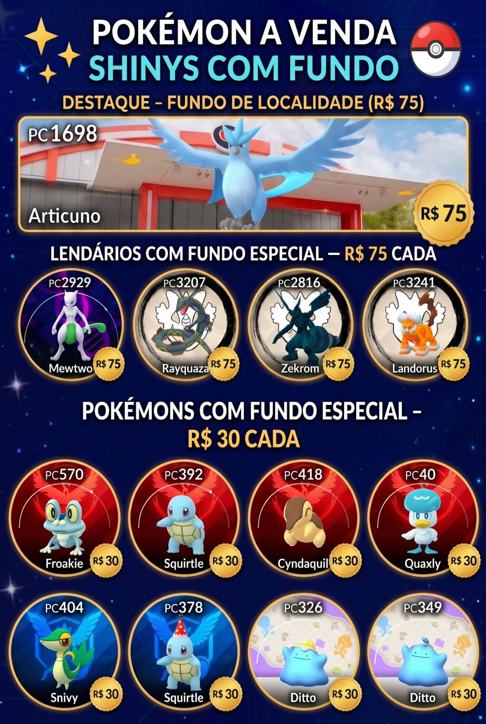 Pokémons Shiny Com Fundo Especial - Pokémon Go