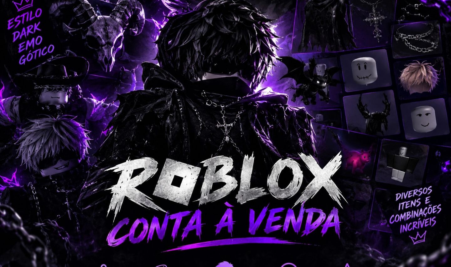 CONTA ROBLOX DARK/EMO/GÓTICA | ACESSÓRIOS, CABELOS, ROUPAS E EMOTES