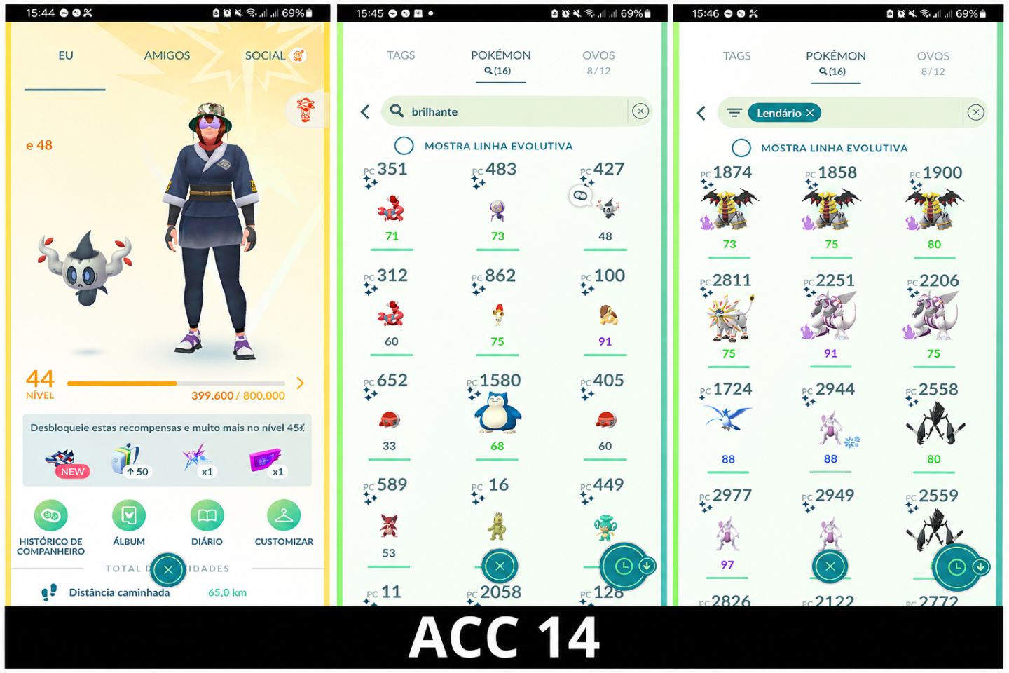Contas Pokémon GO+Lendários | Pronta Entrega
