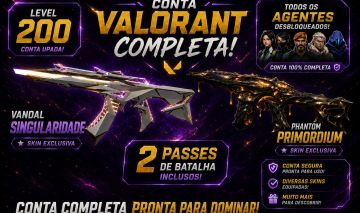 Conta VALORANT full acesso (level 200) sem risco de banimento, skins exclusivas