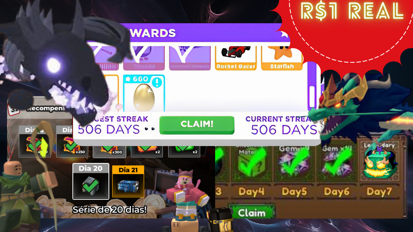 Coleta de prêmios diários (daily rewards)