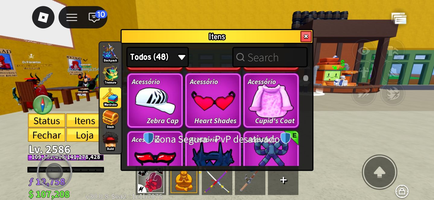 Conta Roblox upada em BLOX FRUITS, Shindo life , Roube um Brainrot. etc...