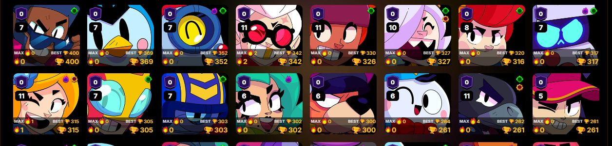 CONTA BRAWL STAR NIVEL 116 - 7 LENDARIOS