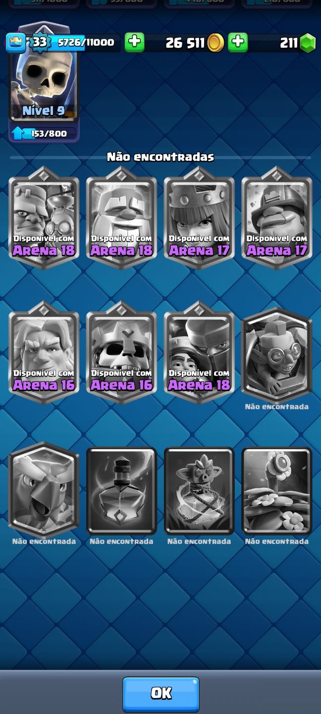CONTA DE CLASH ROYALE COMPLETA E ANTIGA